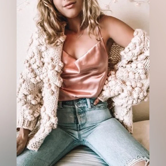 Chicwish Sweaters Hand Knit Heart Bobble Sweater Poshmark